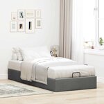 vidaXL Cadre de lit ottoman sans matelas gris foncé 90x200 cm tissu