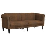 vidaXL Ensemble de canapés 3 Pièces marron velours