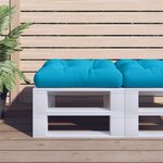 vidaXL Coussin de palette bleu 60x60x12 cm tissu