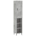 vidaXL Buffet haut Gris béton 34 5x34x180 cm Bois d'ingénierie