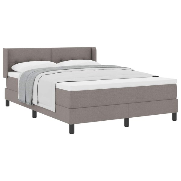 vidaXL Lit à ressorts avec tête de lit Taupe 190 x 140 cm tissu