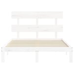 vidaXL Cadre de lit avec tête de lit blanc 120x200 cm bois massif