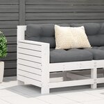 vidaXL Canapé de jardin accoudoir avec coussin blanc bois massif pin