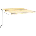 vidaXL Auvent manuel rétractable avec poteaux 4 5x3 m Jaune et blanc