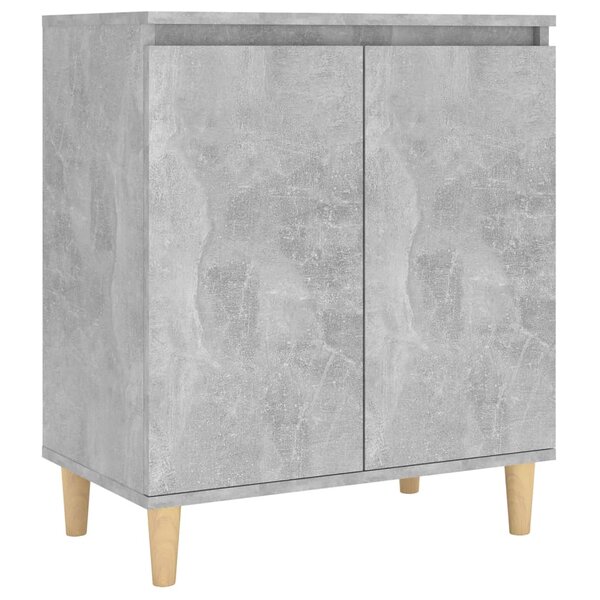 vidaXL Buffet avec pieds en bois Gris béton bois d'ingénierie