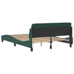 vidaXL Cadre de lit avec tête de lit Vert foncé 140x190 cm Velours