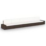 vidaXL Salon de jardin 5 Pièces avec coussins Marron Résine tressée