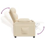 vidaXL Fauteuil inclinable Crème Tissu