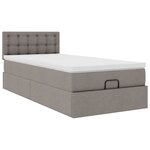vidaXL Lit ottoman avec matelas taupe 100x200 cm tissu