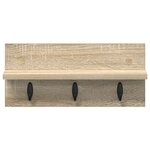 vidaXL Porte-manteau mural avec étagère Chêne sonoma 40 x 10.5 x 18 cm