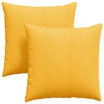 vidaXL Coussins de canapé 2 Pièces Jaune clair 60 x 60 cm