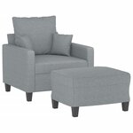 vidaXL Fauteuil avec repose-pied Gris clair 60 cm Tissu