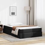 vidaXL Lit avec rangement et matelas avec matelas Noir 120 x 190 cm