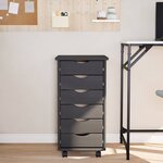 vidaXL Armoire roulante avec tiroirs MOSS gris bois de pin solide