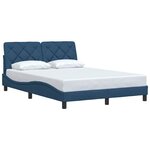 vidaXL Cadre de lit sans matelas bleu 140x200 cm tissu