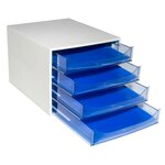 Module De Classement Ecobox Linicolor 4 Tiroirs - Bleu Glacé - Exacompta