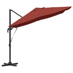 vidaXL Parasol Déporté Terracotta Polyester  Acier Grand