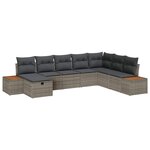 vidaXL Ensemble de canapé de jardin 8 Pièces Gris 55 x 62 x 69 cm