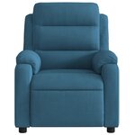 vidaXL Fauteuil inclinable de massage électrique bleu velours