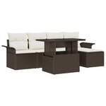 vidaXL Ensemble de canapé de jardin 6 pc Marron polyrotin