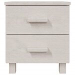 vidaXL Tables de chevet HAMAR 2 Pièces Blanc 40x35x44 5 cm Bois massif