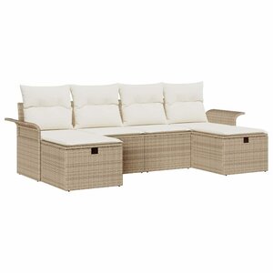 vidaXL Ensemble de canapé de jardin avec coussin 6 Pièces beige et crème