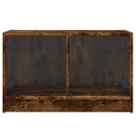 vidaXL Meuble TV avec portes en verre chêne fumé 68x37x42 cm