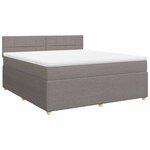 vidaXL Sommier à lattes de lit avec matelas Taupe 180x200 cm Tissu