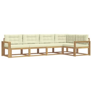 vidaXL Ensemble de canapés d'extérieur 4 Pièces Blanc et crème Polyester