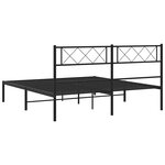vidaXL Cadre de lit métal sans matelas avec tête de lit noir 135x190cm