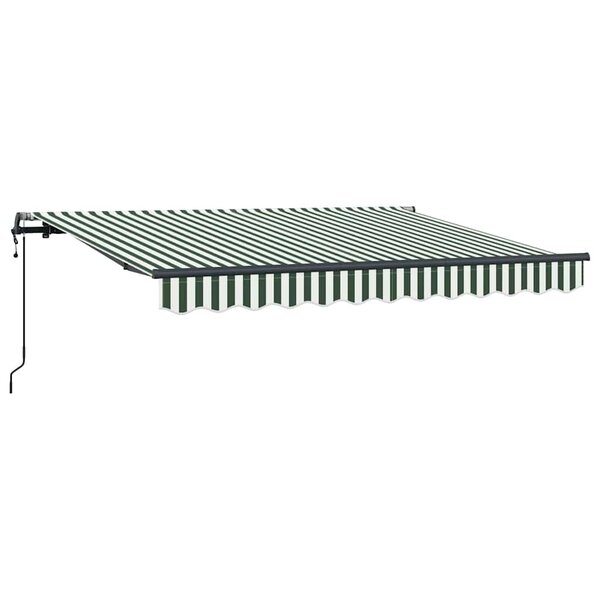 vidaXL Auvent Rétractable Vert et blanc 350 x 200 cm