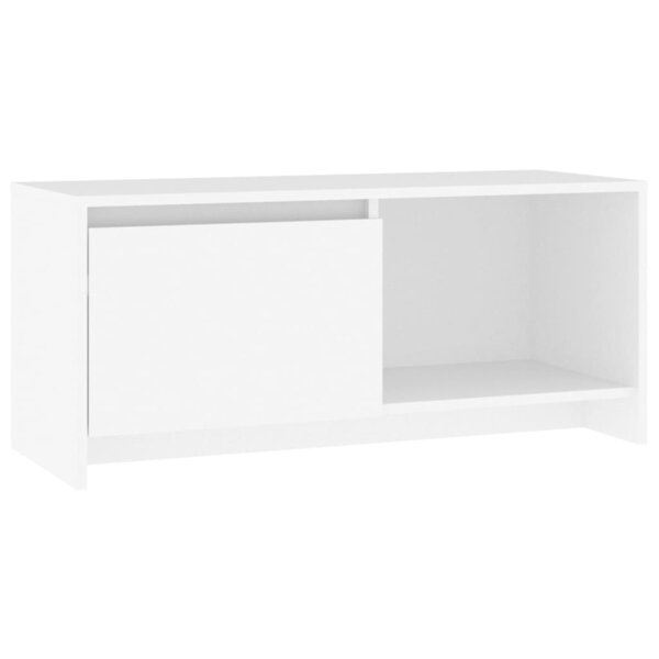 vidaXL Meuble TV Blanc 90x35x40 cm Bois d'ingénierie