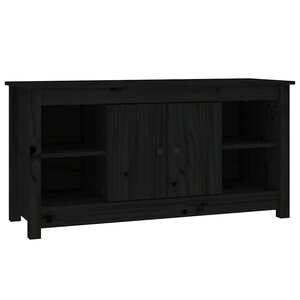 vidaXL Meuble TV Noir 103x36 5x52 cm Bois de pin massif
