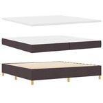 vidaXL Lit à ressorts avec matelas Marron foncé 200 x 200 cm tissu