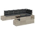 vidaXL Ensemble de canapé de jardin 9 pièces avec coussins en poly rotin gris