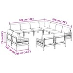 vidaXL Ensemble de canapé de jardin 11 Pièces Anthracite Acier
