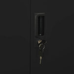 Armoire de bureau avec casier et 3 étagères réglables 90 x 40 x 180 cm design moderne en acier noir 02_0046913