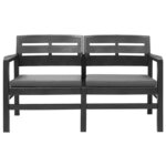 vidaXL Salon de jardin 4 Pièces plastique anthracite