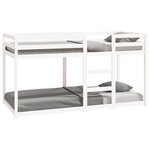 vidaXL Lit superposé Blanc 90x200 cm Bois de pin massif