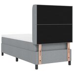 Lit à ressorts vidaXL avec matelas et lumière LED Gris clair 90x190 cm Tissu