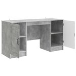 vidaXL Bureau Gris béton 142 5 x 50 x 75 cm Bois d'ingénierie
