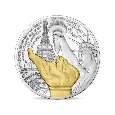 Pièce de monnaie 10 euro France 2017 argent BE – Statue de la Liberté de Paris