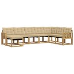 vidaXL Ensemble de canapés d'extérieur 8 Pièces Blanc et Beige