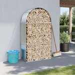 vidaXL Porte-bûches argenté 120x45x210 cm acier galvanisé