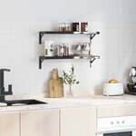 vidaXL Supports d'étagères 4 Pièces 20x2 5x14 cm noir acier inoxydable