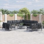 vidaXL Ensemble de canapé de jardin 11 Pièces Anthracite Acier