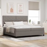 vidaXL Lit à ressorts avec matelas avec LED Taupe 200 x 200 cm tissu