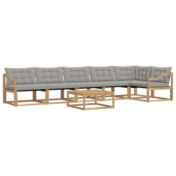 vidaXL Ensemble de canapés d'extérieur 7 pc Blanc et gris clair
