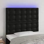 vidaXL Tête de lit à LED Noir 100x5x118/128 cm Similicuir