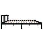 vidaXL Cadre de lit Noir Bois massif 150x200 cm Très grand